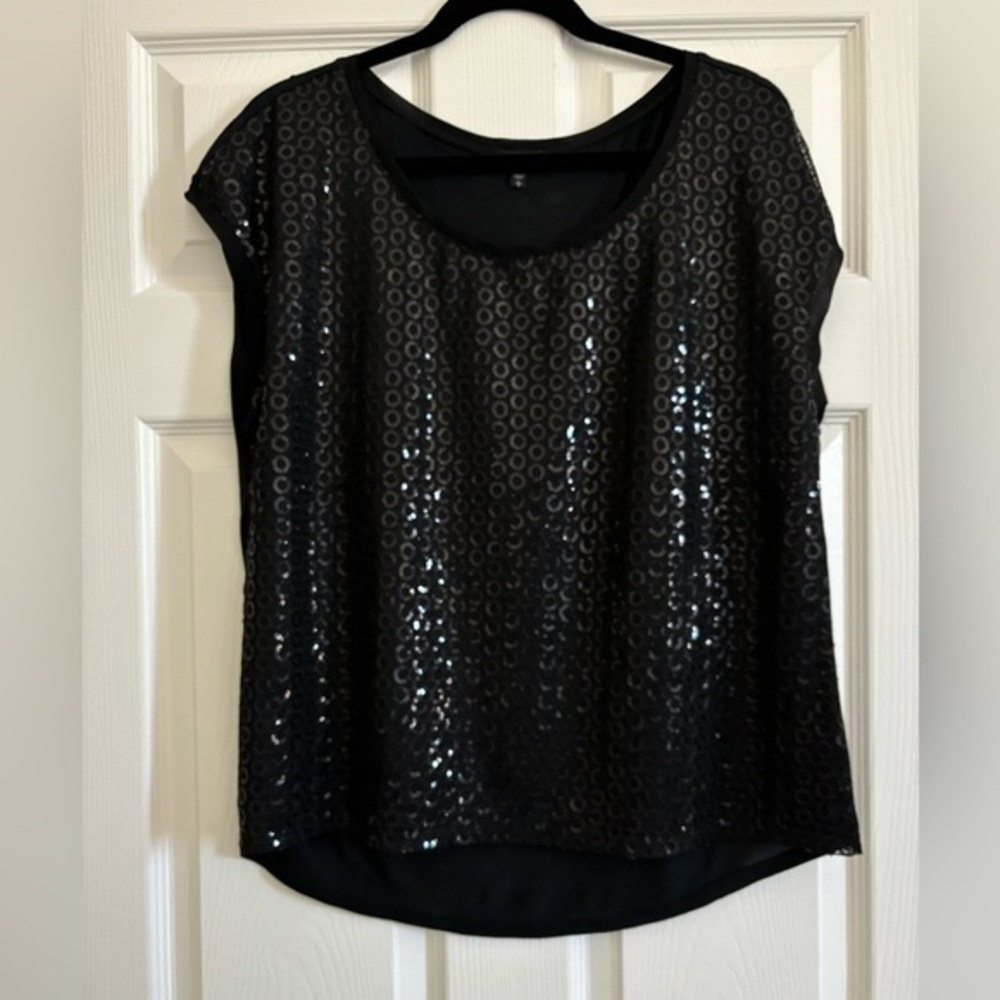 NWOT Express Black Sequin Women's Top